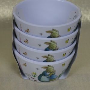 BEATRIX POTTER PETER BUNNY RABBIT EASTER SPRING MELAMINE APPETIZER BOWLS-NEW-S/4